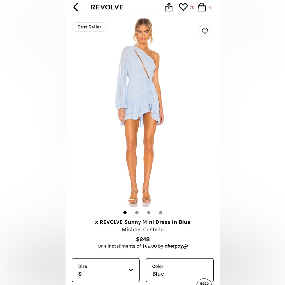 Michael Costello - Sunny Mini Dress in Blue